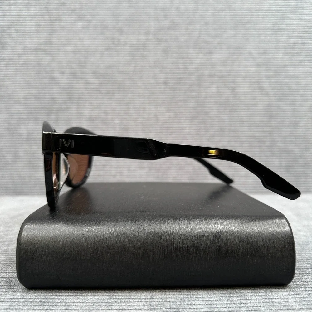 IVI Allison Black Y2K Sunglasses Brown Lens Handmade in Japan 091670-910‎ 53mm